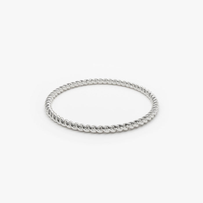 Platinum 1.2MM Braided Twist Band  Ferkos Fine Jewelry