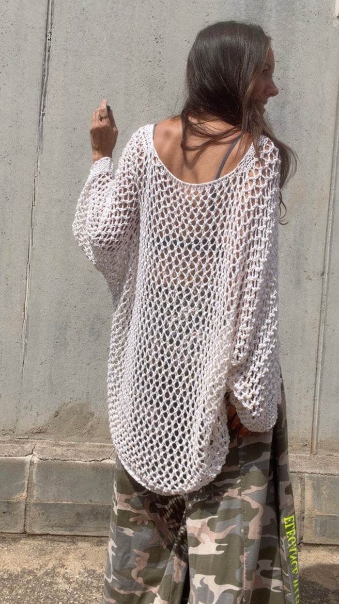 Poncho "Olas de Marfil"