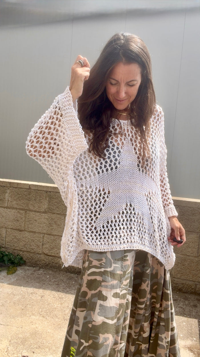 Poncho "Olas de Marfil"
