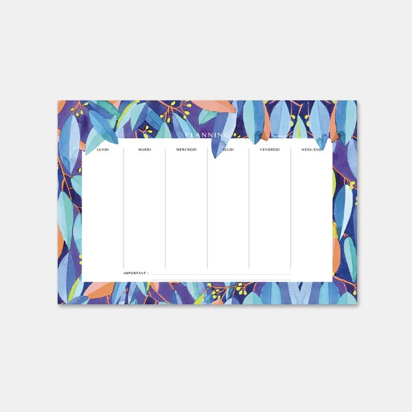 Quartier Libre Papier Free Quarter Planner Pad - Eucalyptus, shown from the front.