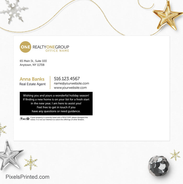 Realty One Group Christmas fun activities postcards PixelsPrinted