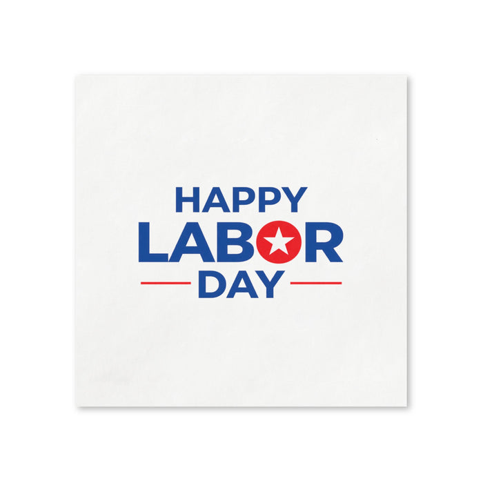 Red & Blue Labor Day Cocktail Napkins, 50-Pack, 3-ply, Labor Day Party Decor