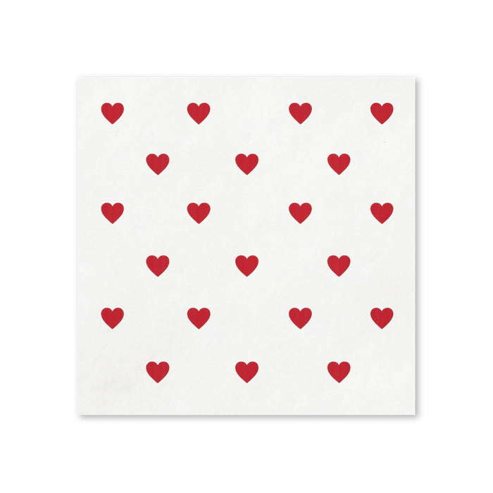Red Heart Cocktail Napkins, 50-Pack, 3-ply, Valentine’s & Galentine’s Party Napkins