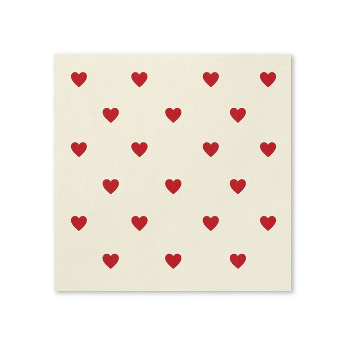 Red Heart Cocktail Napkins, 50-Pack, 3-ply, Valentine’s & Galentine’s Party Napkins