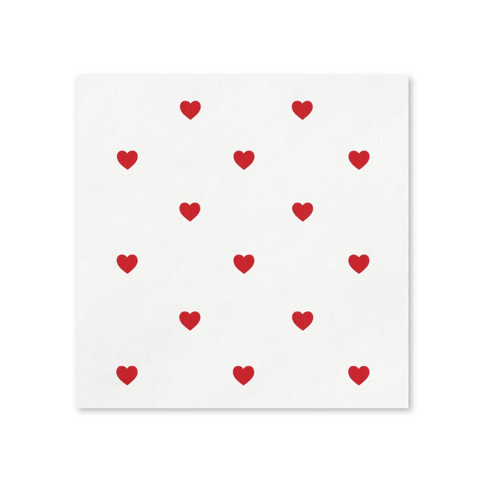 Red Heart Valentine’s Day Cocktail Napkins, 50-Pack, 3-ply, Valentine’s Day Party Decor
