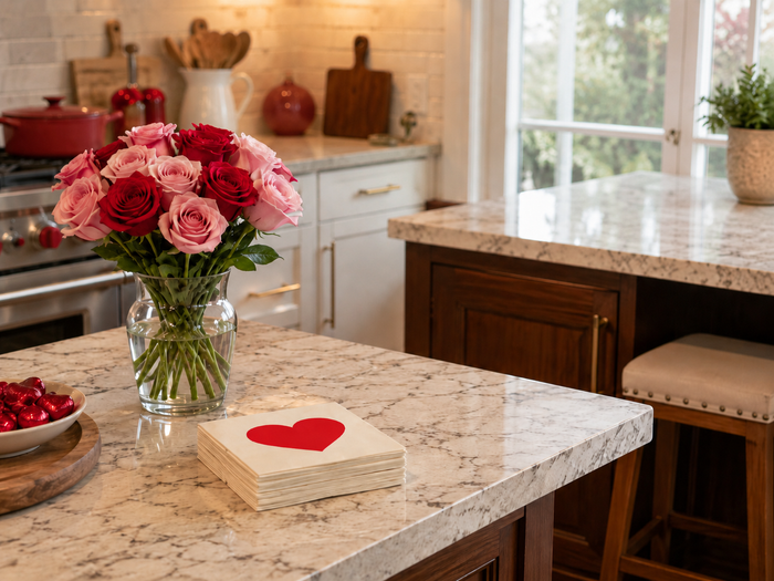 Red Heart Valentine’s Day Cocktail Napkins, 50-Pack, 3-ply, Valentine’s Day Party Decor