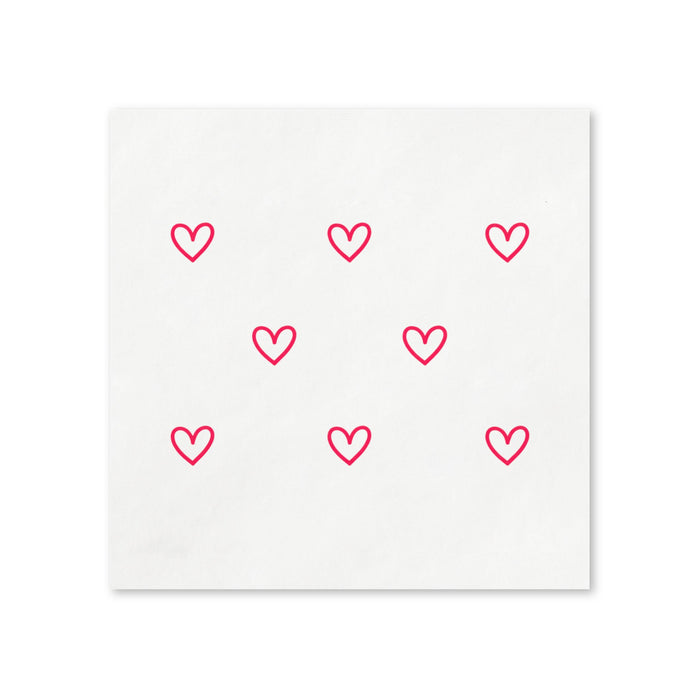 Red Hearts Valentine’s Day Cocktail Napkins, 50-Pack, 3-ply, Valentine’s Day Party Decor