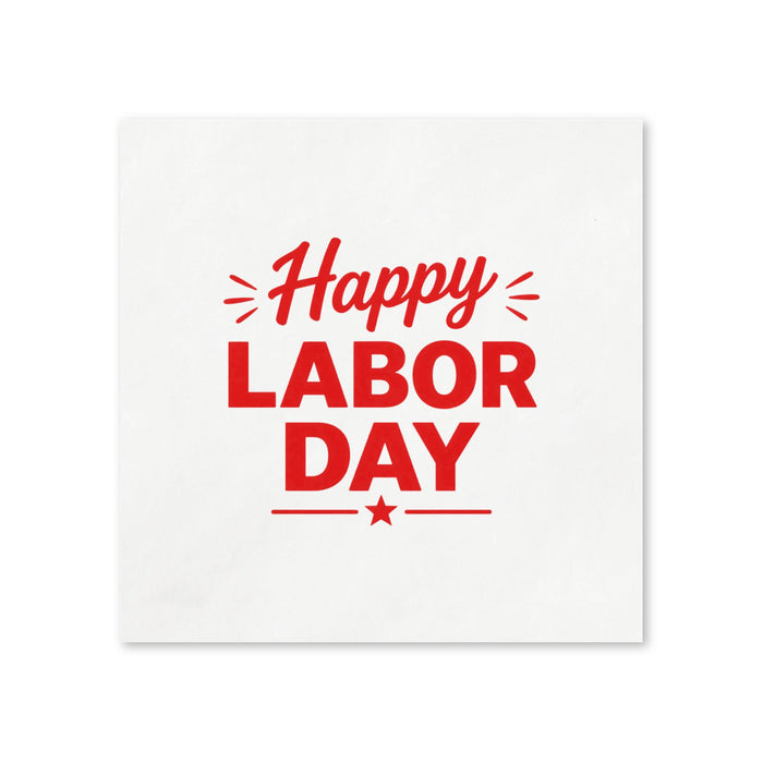 Red Labor Day Cocktail Napkins, 50-Pack, 3-ply, Labor Day Party Decor