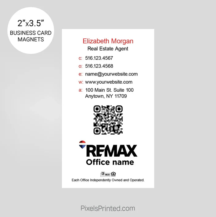 REMAX Real Estate Business Card Magnets card magnets PixelsPrinted