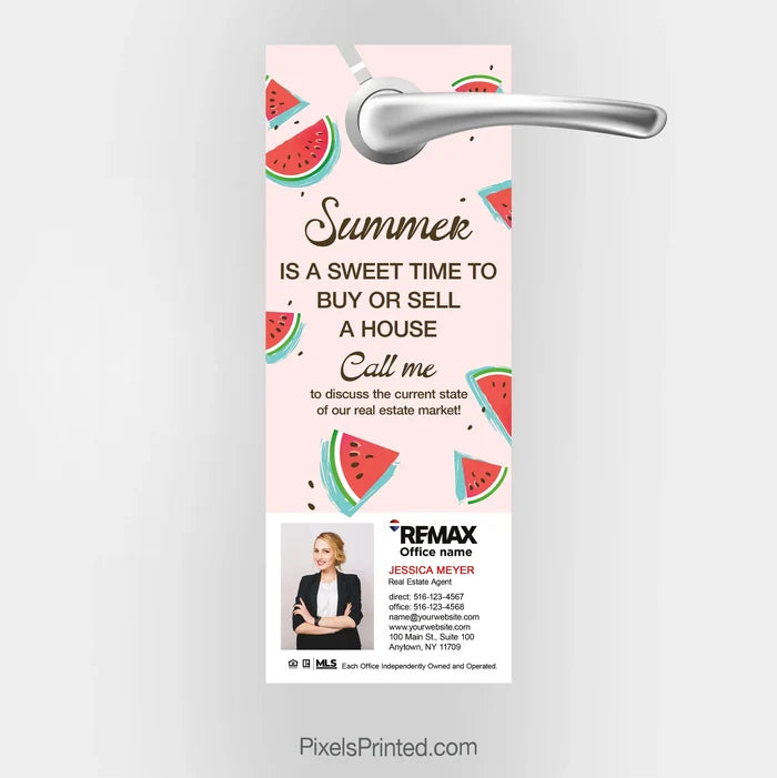 REMAX real estate summer door hangers PixelsPrinted