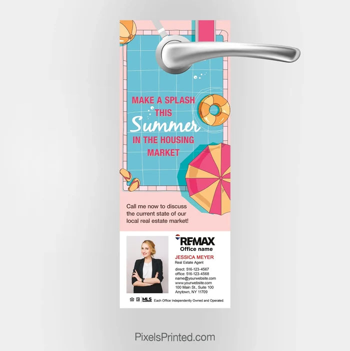 REMAX real estate summer make a splash door hangers PixelsPrinted