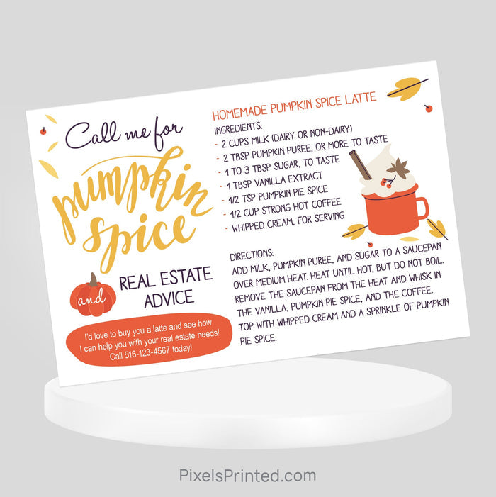 REMAX real estate Thanksgiving recipe postcards PixelsPrinted