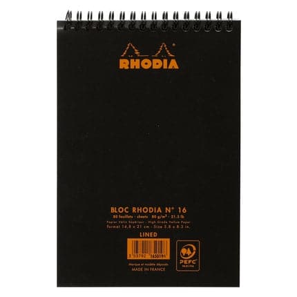 Rhodia Classic Wirebound Pad (A5, Lined) - The Journal Shop