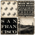 San Francisco B&W Drink Coasters