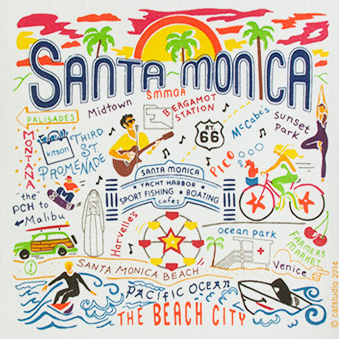 Santa Monica Dish Towel