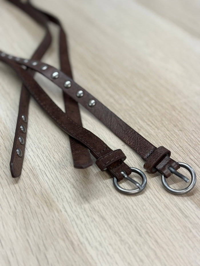 Set de 2 cinturones "Brown Love", cuero sintético — vista detalle