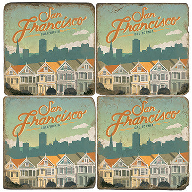 SF Painted Ladies Drink Coasters
