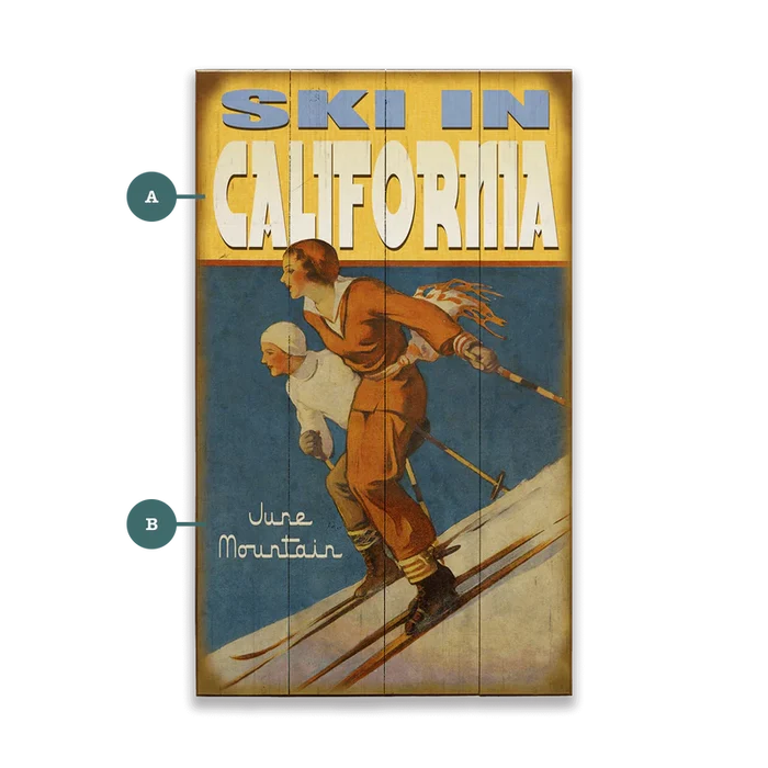 Ski In Downhill Pair Custom Sign