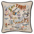 Ski Tahoe Hand-Embroidered Pillow