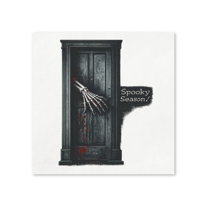 Spooky Season Skeleton Hand Cocktail Napkin, Haunted Door, 50-Pack, 3-ply Halloween Party Napkins