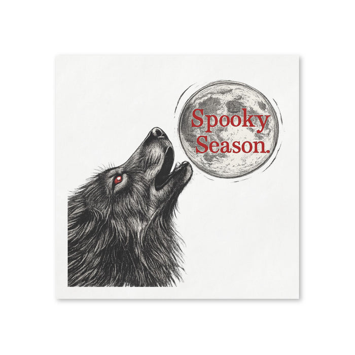 Spooky Season Wolf Cocktail Napkins, 50-Pack, 3-ply, Halloween Party Napkins