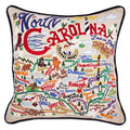 State of North Carolina Hand-Embroidered Pillow
