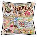 State of Oklahoma Hand-Embroidered Pillow