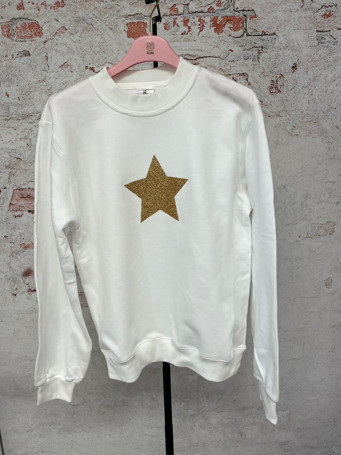 Sudadera blanca "Star Golden"