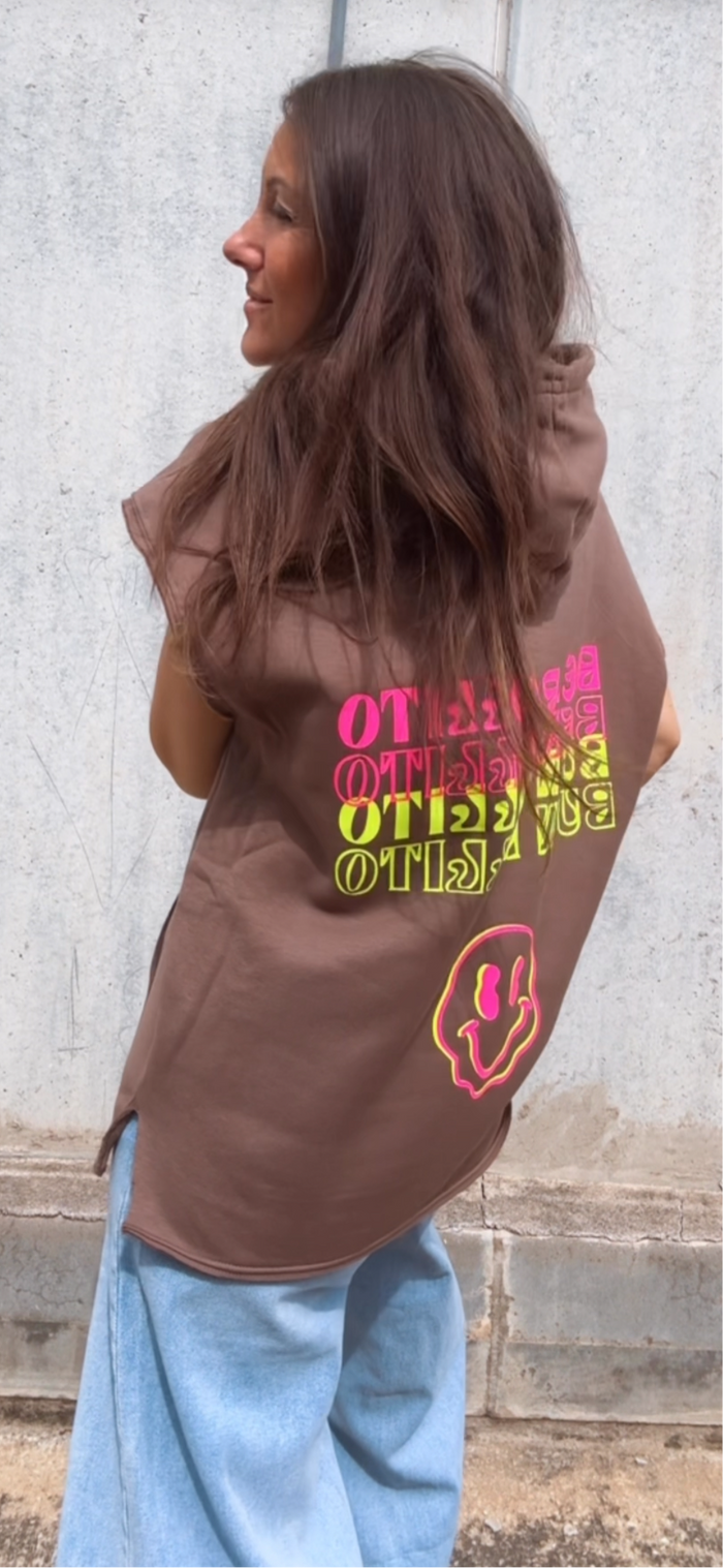 Sudadera "Buen Rollito", algodón, flúor — vista detalle