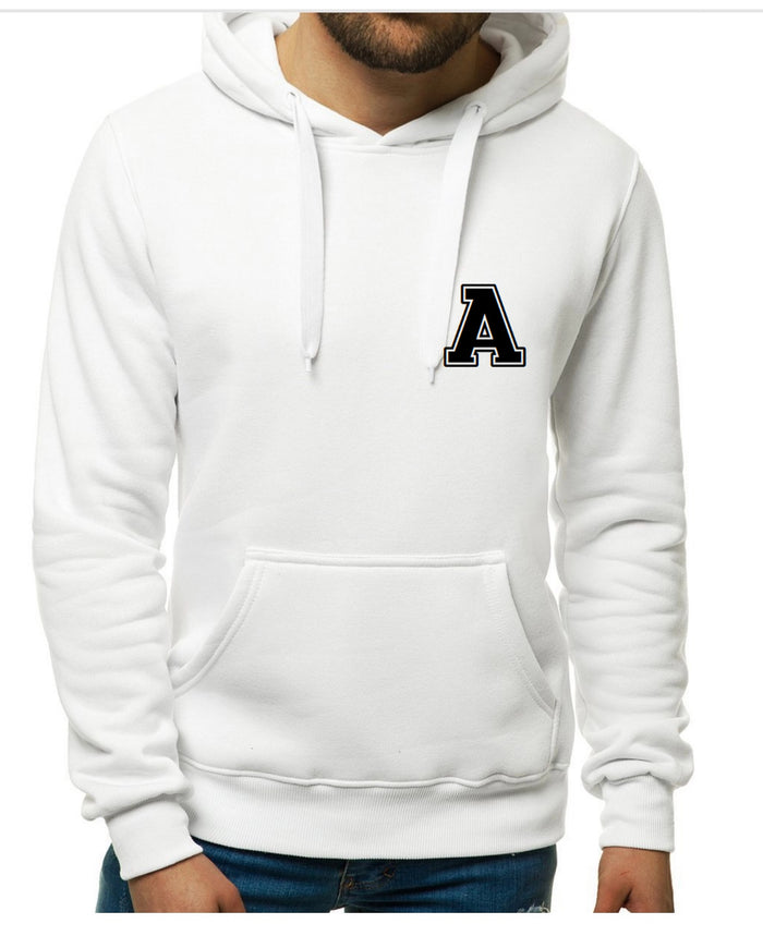 Sudadera “college minimal” blanco con capucha