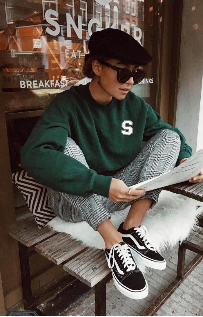 Sudadera "Green College minimal" de algodón personalizable