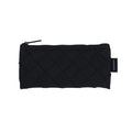 Front view of the Sun-Star Amugomu Woven Elastic Pen Case in black, showing its quilted elastic band exterior.