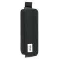 Sun-Star Arkno portable pen pouch in black with matching black strap and label tag.