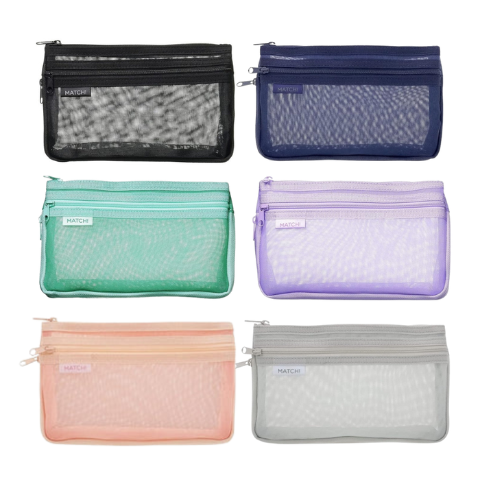 Sun-Star MATCH Expandable Mesh Pencil Case, shown from the front.