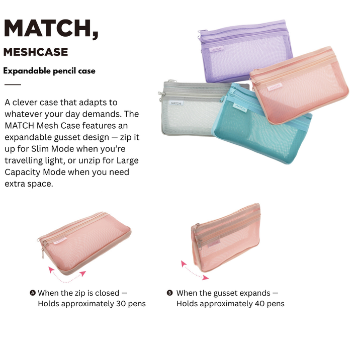 Sun-Star MATCH Expandable Mesh Pencil Case, shown from another angle.