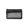 Sun-Star Match Mesh Pen Pouch in black with see-through mesh panel and two zippers.