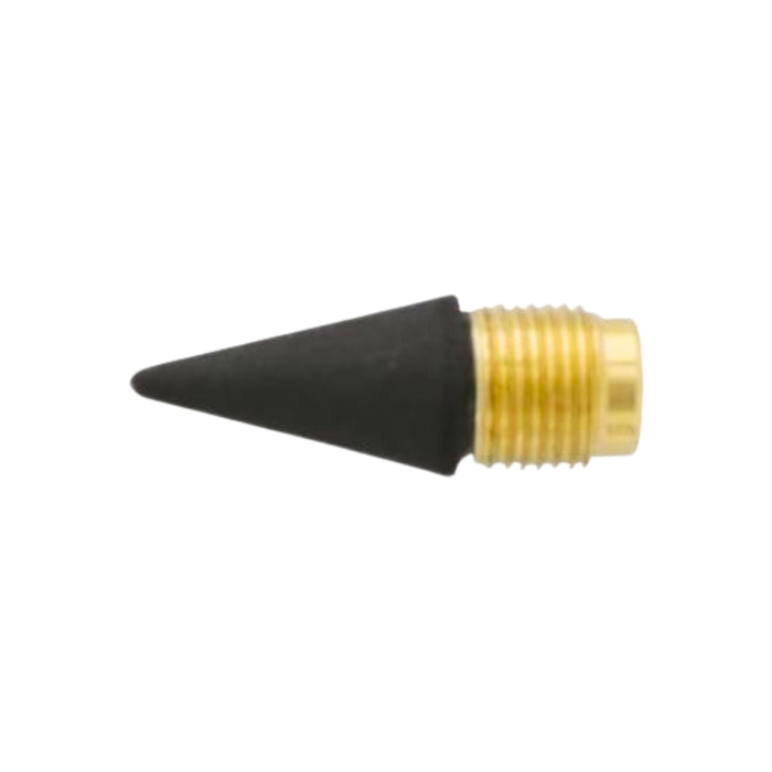 Side view of Sun-Star Metacil Extra Lead Refill with pointed black writing tip and gold screw base.