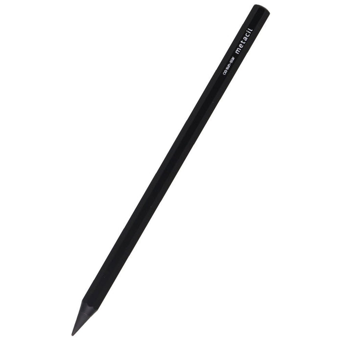 Sun-Star Metacil Metal Lead Pencil in matte black, displayed at an angle to show full length.