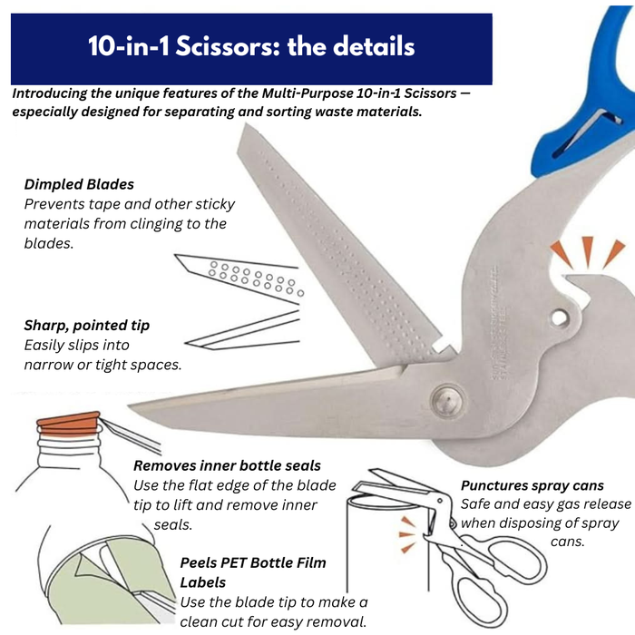 Sun-Star Multi-Purpose Scissors (10-in-1 Tool), close-up view.