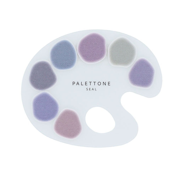 Flat lay of Sun-Star Palettone Decorative Stickers in a palette shape, featuring pastel colour sticker dots.