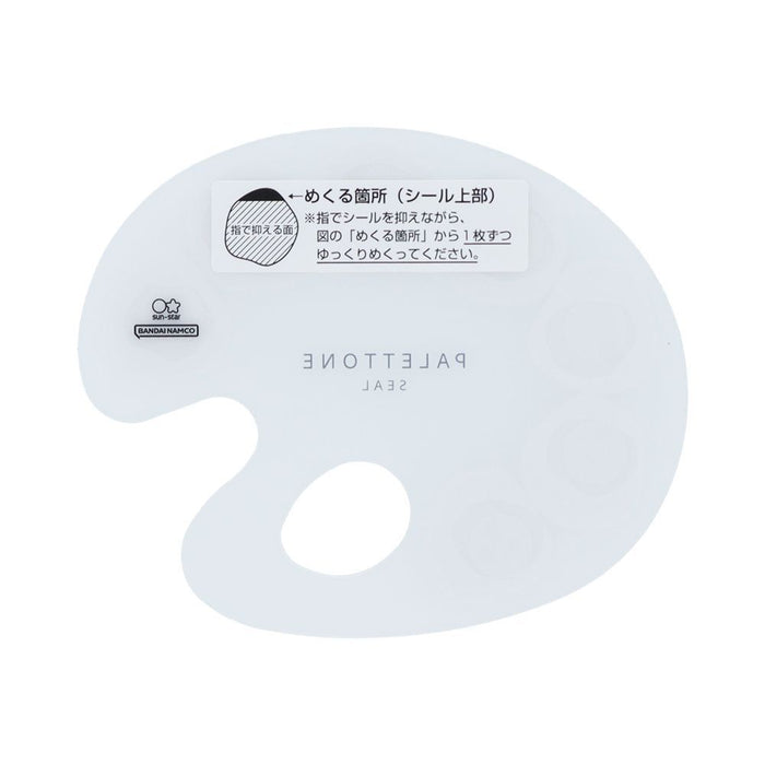Reverse side of the Sun-Star Palettone Decorative Stickers palette with product instructions in Japanese.