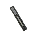 Sun-Star Stickyle Slarino black retractable compact scissors laid flat, blades fully retracted.