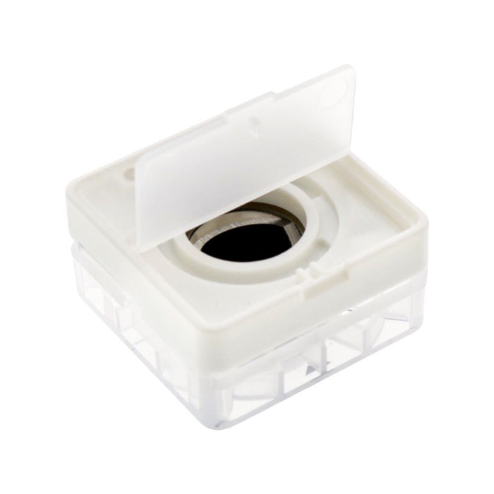 Sun-Star Tsumekake Hole Punch with open bottom lid for emptying cut paper waste.