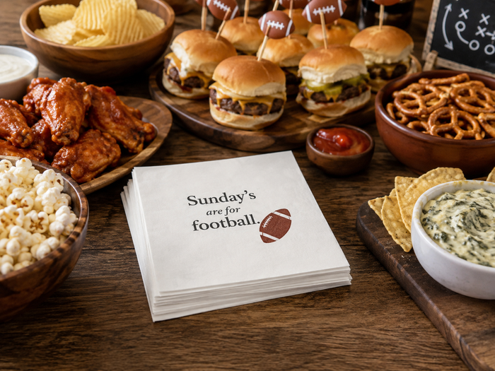 Sunday's Are For Football Cocktail Napkins, 50-Pack, 3-ply, Watch Party & Tailgate Decor Napkins