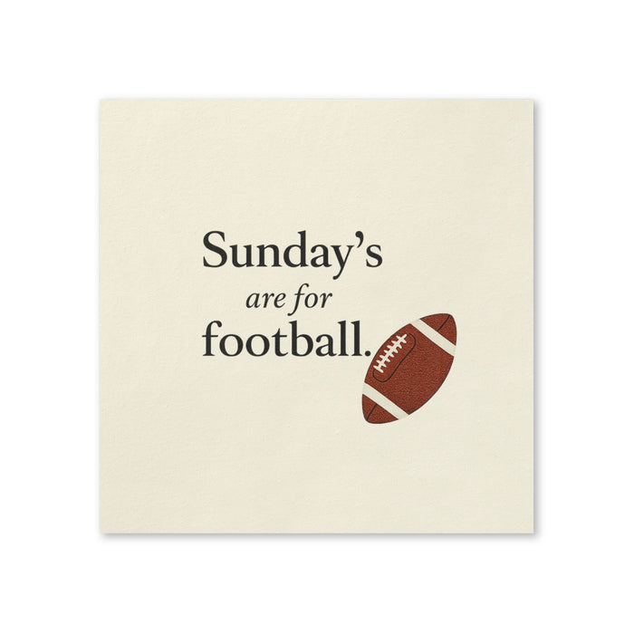 Sunday's Are For Football Cocktail Napkins, 50-Pack, 3-ply, Watch Party & Tailgate Decor Napkins