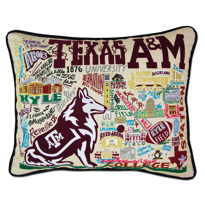 Texas A&M University Collegiate Embroidered Pillow