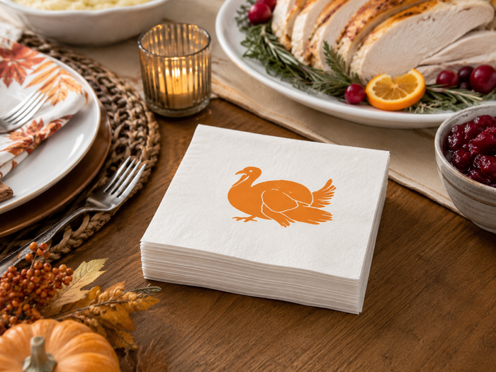Thanksgiving Turkey Cocktail Napkins, 50-Pack, 3-ply, Party Napkins