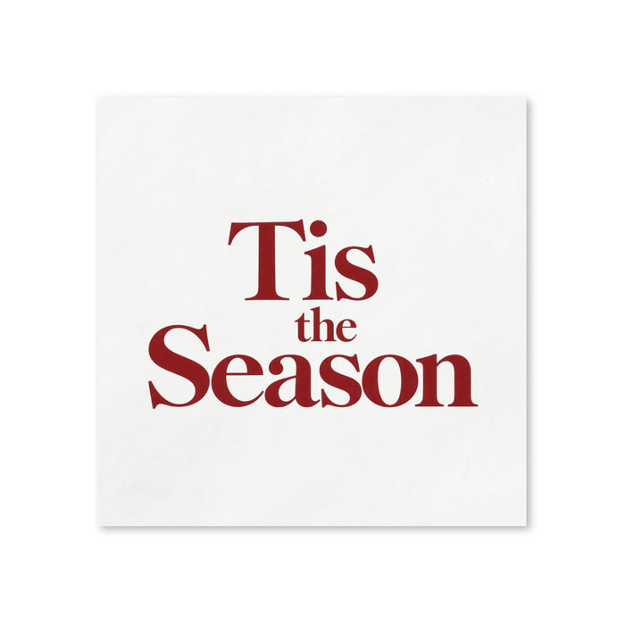 Tis the Season Christmas Cocktail Napkins, 50-Pack, 3-ply, Christmas Party & Dinner Decor Napkins