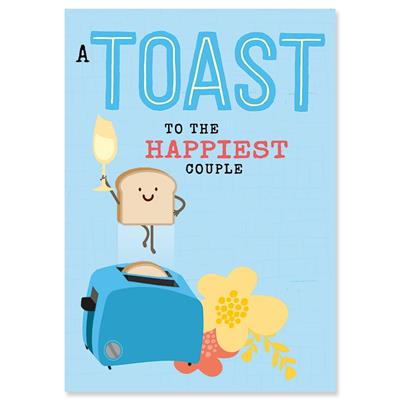 Toast Happiest Couple Birthday Card