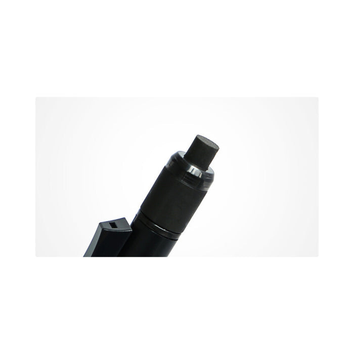 The Journal Shop - Close-up of the pencil’s clip and push mechanism on the Tombow MONO Graph Black Edition.
